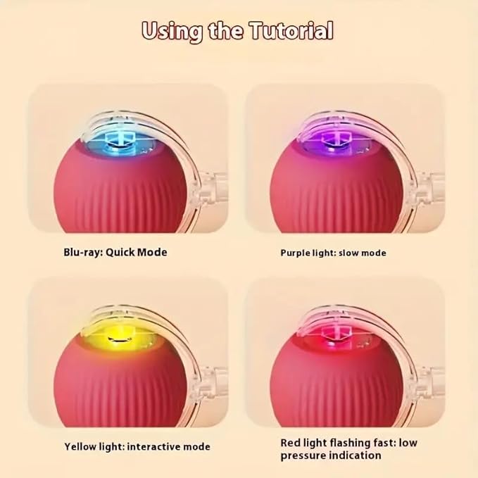 Cat Toy - Cat Toys for Indoor Cats Smart Chewy Viral Rolling Ball with Tail, Bird Sound, USB Rechargeable Automatic Rotating Ball