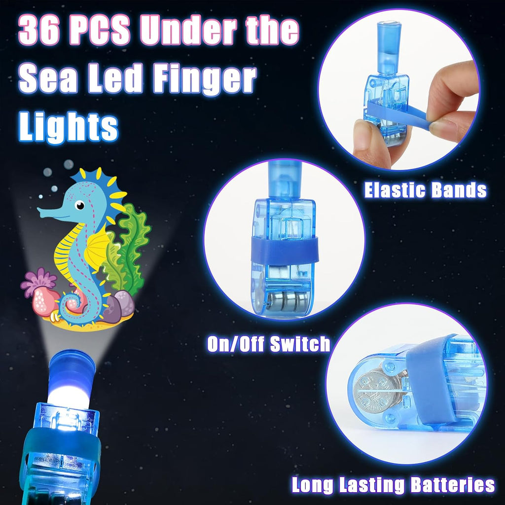 LED Projection Finger Light Lamp Toy (Pack Of 5)