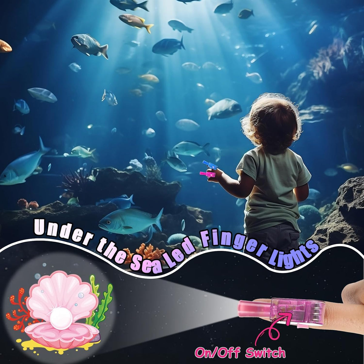 LED Projection Finger Light Lamp Toy (Pack Of 5)