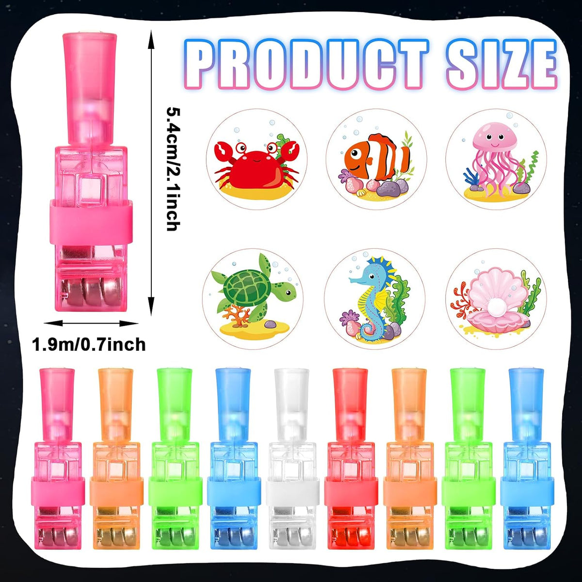 LED Projection Finger Light Lamp Toy (Pack Of 5)