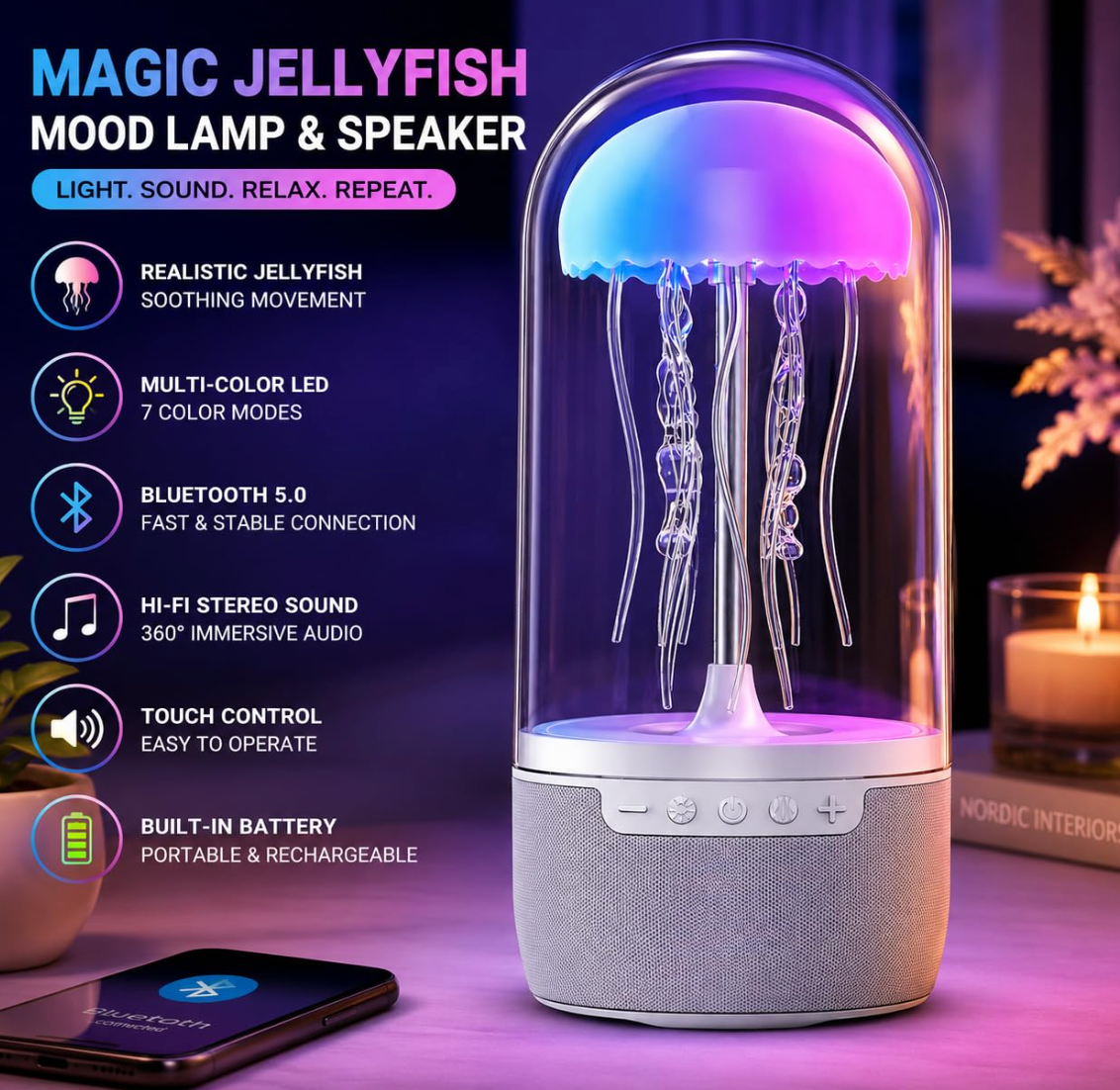 Wireless Speaker Jellyfish Design